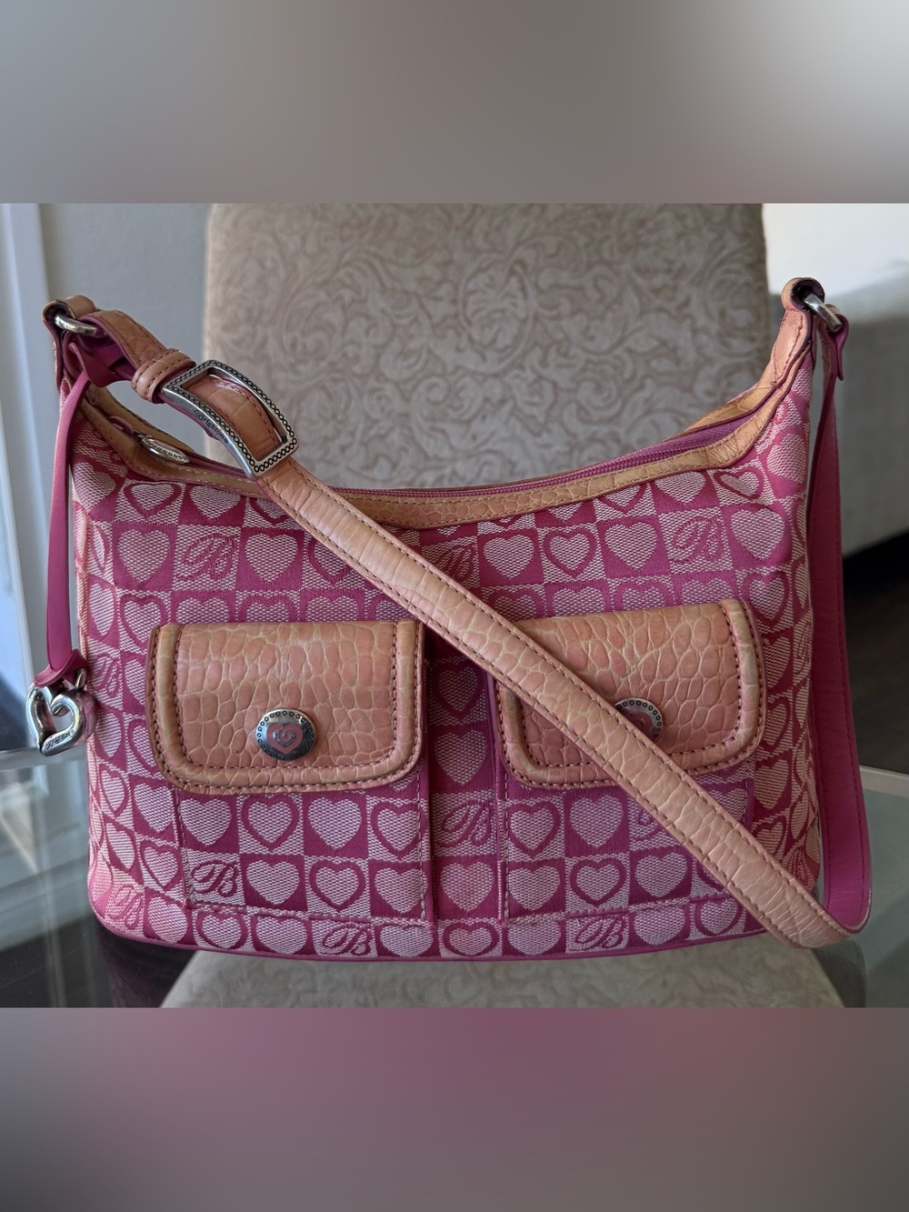 Brighton Y2K Pink Heart Shoulder Bag
